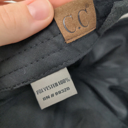 C.C Suede Strapback Hat Black One Size Adjustable 6 Panel Solid Blank