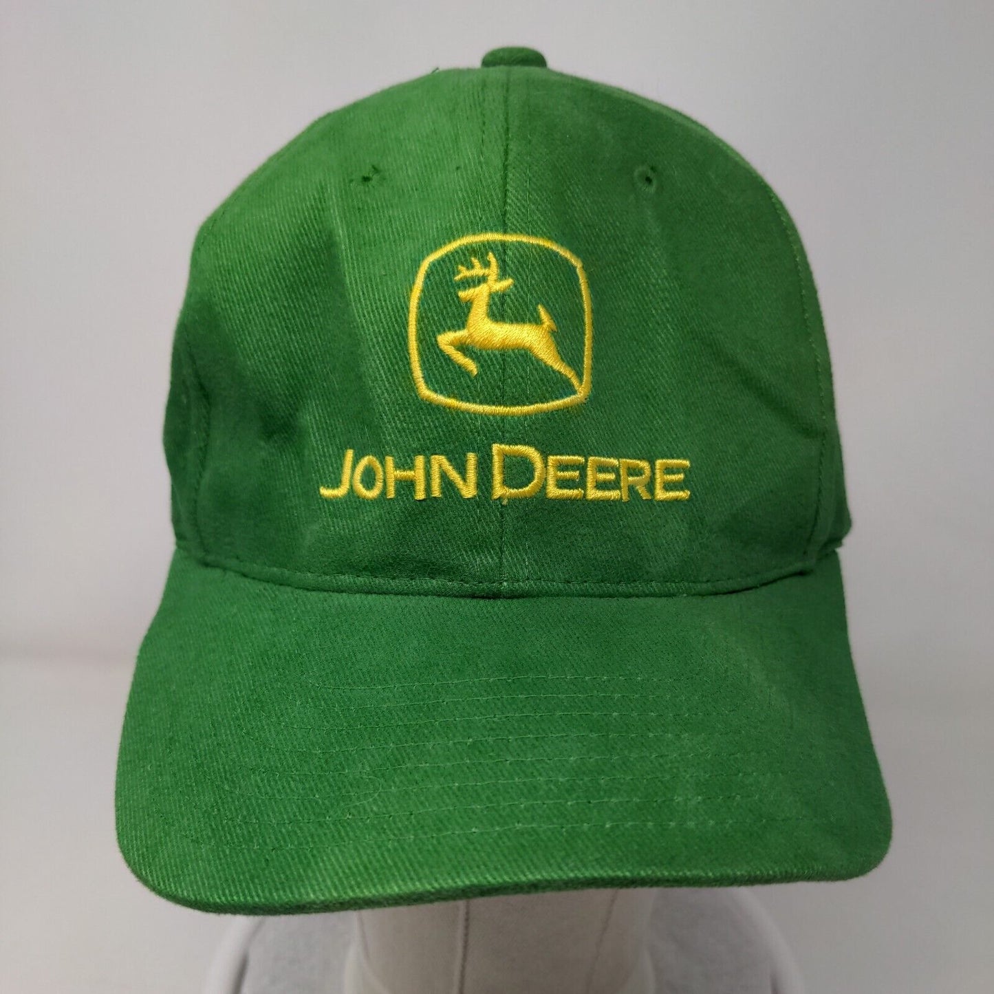 John Deere Snapback Hat Green One Size Embroidered Logo Adjustable