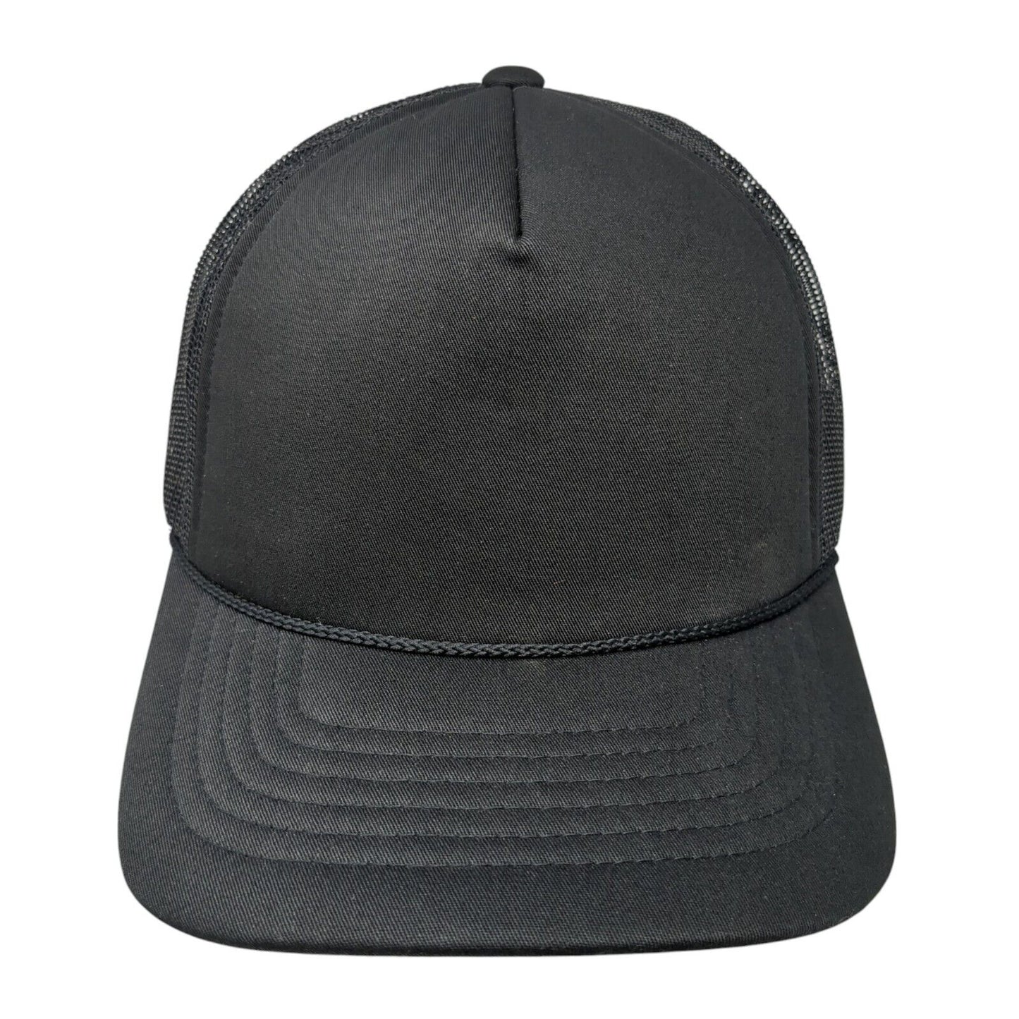 Richardson Snapback Mesh Back Rope Trucker Hat Black One Size Blank