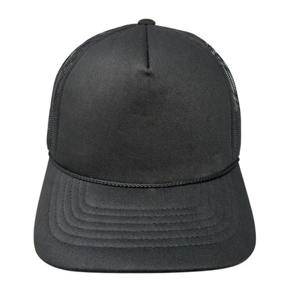 Richardson Snapback Mesh Back Rope Trucker Hat Black One Size Blank