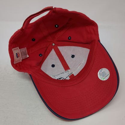 New England Patriots NFL Red One Size Hat Strapback Embroidered Logo Curved Brim