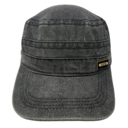 Army Cap Gray One Size Washed Cotton Slideback Buckle Sport Patch Cadet Hat