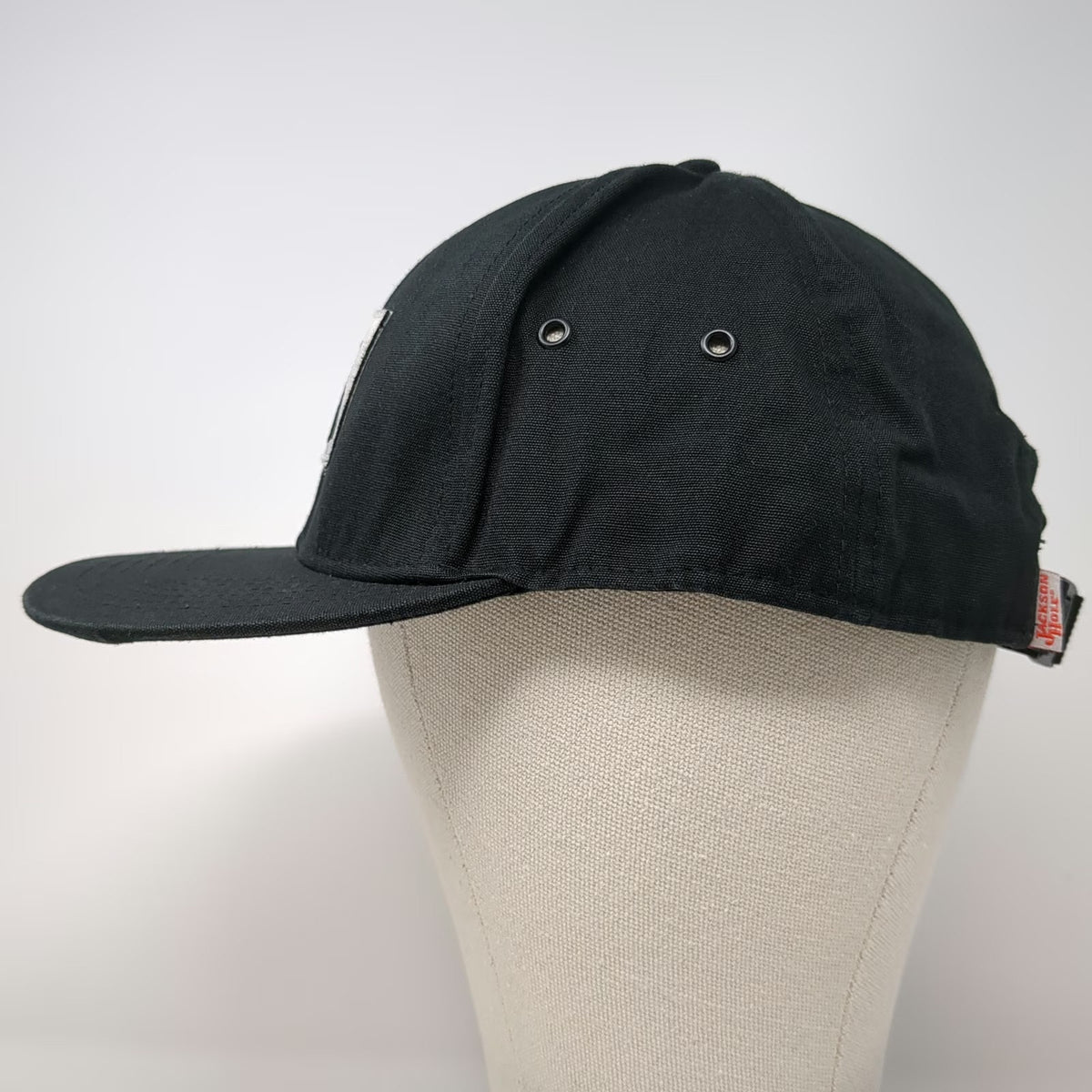 Jackson Hole Baseball Cap Black OSFM Strapback Organic Cotton Canvas Hat Bronco
