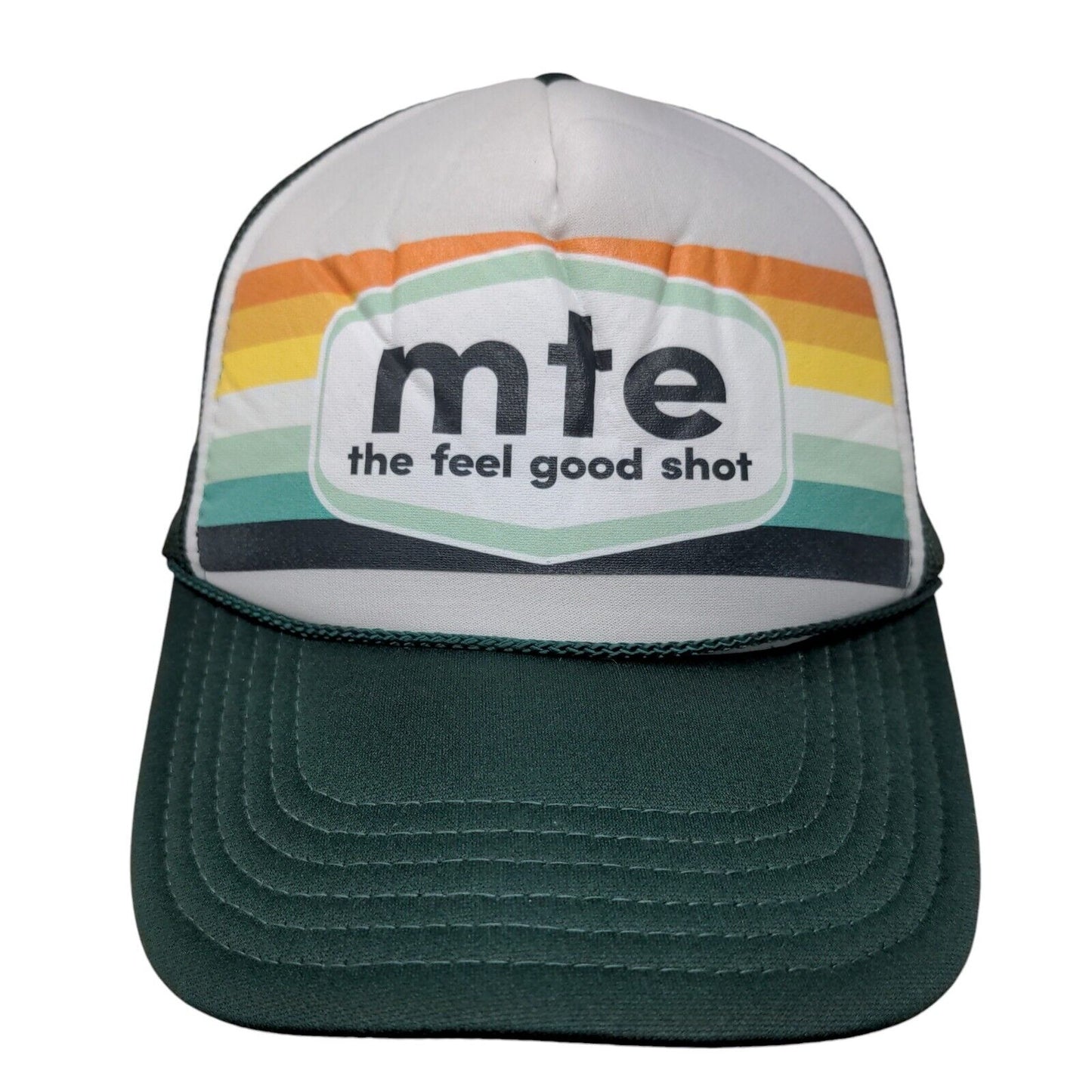 Mte The Feel Good Shot Snapback Trucker Hat Green OSFM Mesh Back Rope Otto
