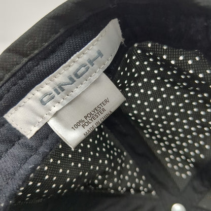 Cinch Trucker Hat Black One Size Perforated Snapback Performance Polyester Logo