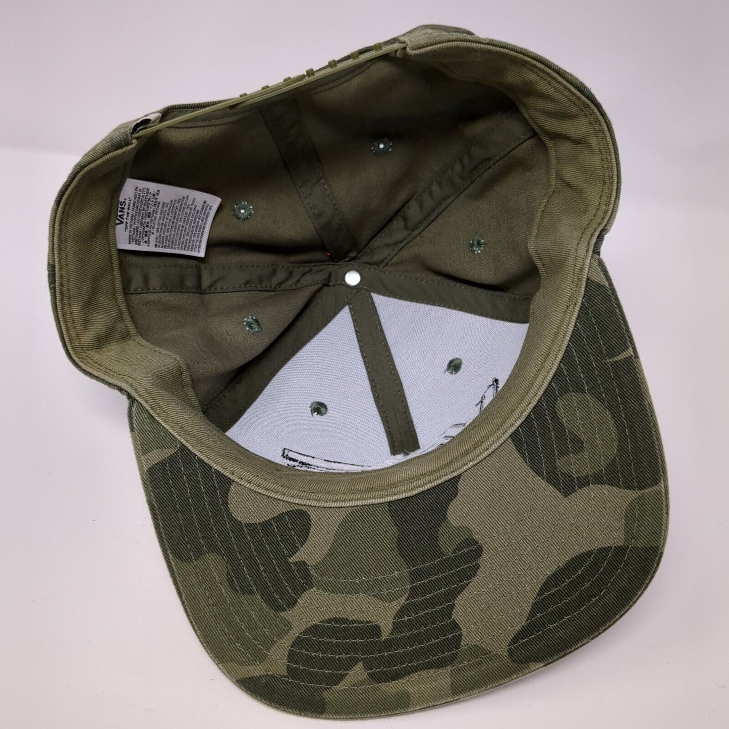 VANS Snapback Hat Camouflage One Size Embroidered Adjustable 6 Panel