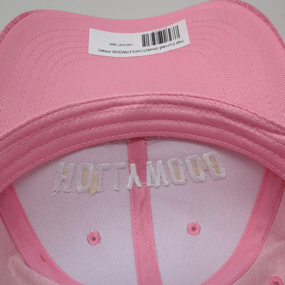 Pink Baseball Cap One Size Hollywood California Strapback Hat 3D Embroidery