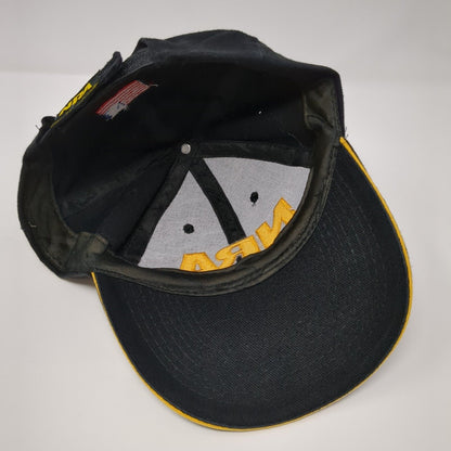 NRA Strapback Hat Black OSFA Adjustable Embroidered USA American Flag