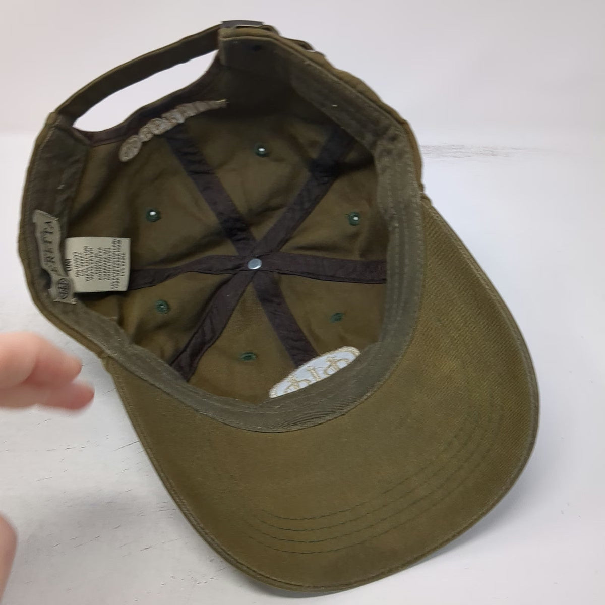 Beretta Baseball Cap Green One Size Embroidered Logo Cotton Canvas Slideback Hat