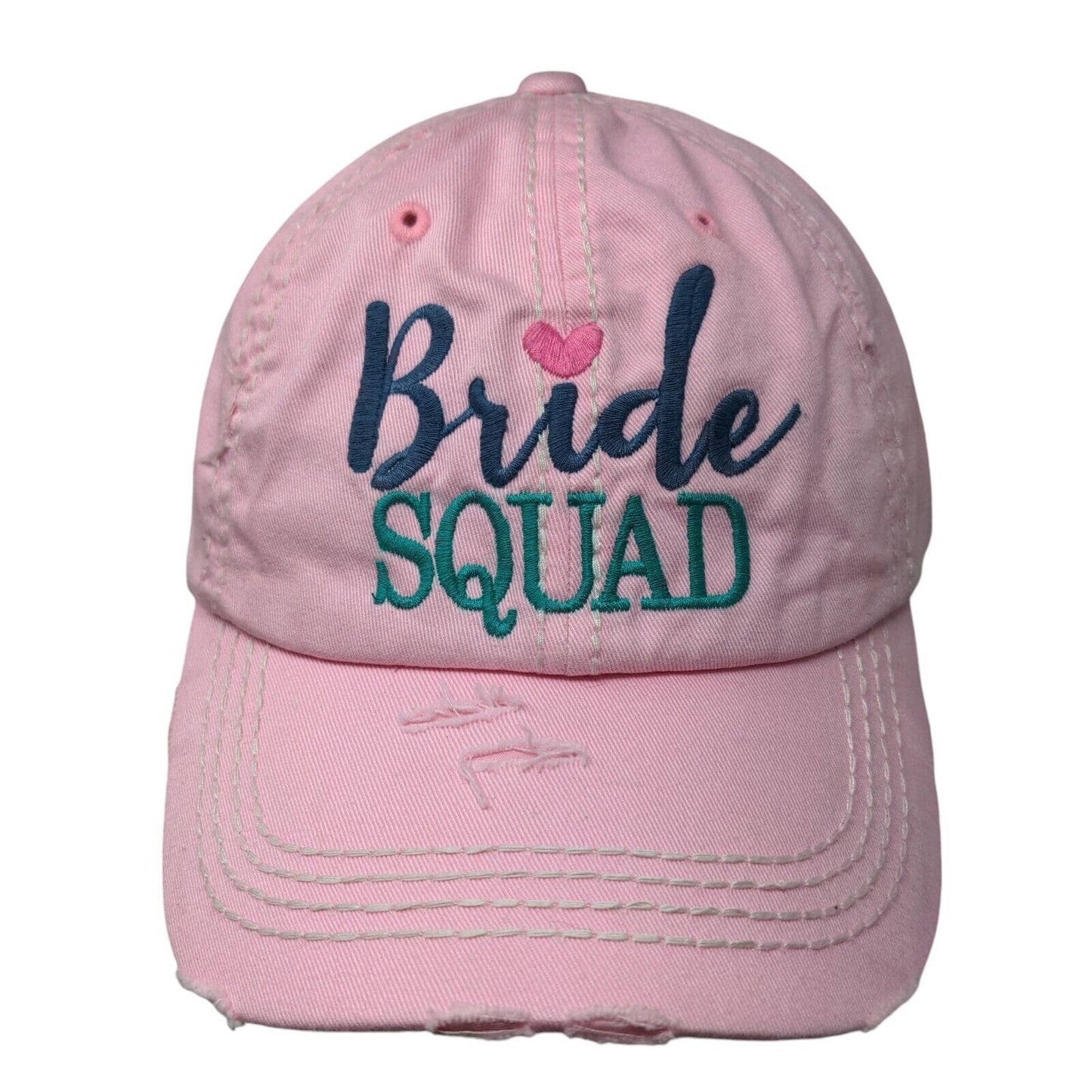 Bride Squad Strapback Hat Pink One Size Embroidered KB ETHOS Vintage