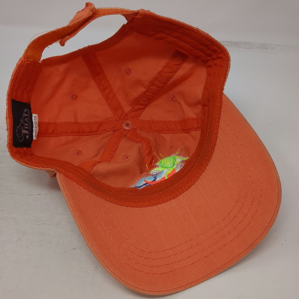 J Hats Baseball Cap Orange One Size Puerto Rico Embroidered Sun Graphic Hat