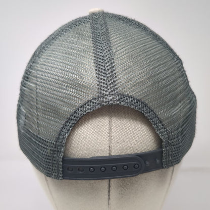 Mountain Trucker Hat Gray One Size Seattle Washington Retro Stripe Mesh Snapback