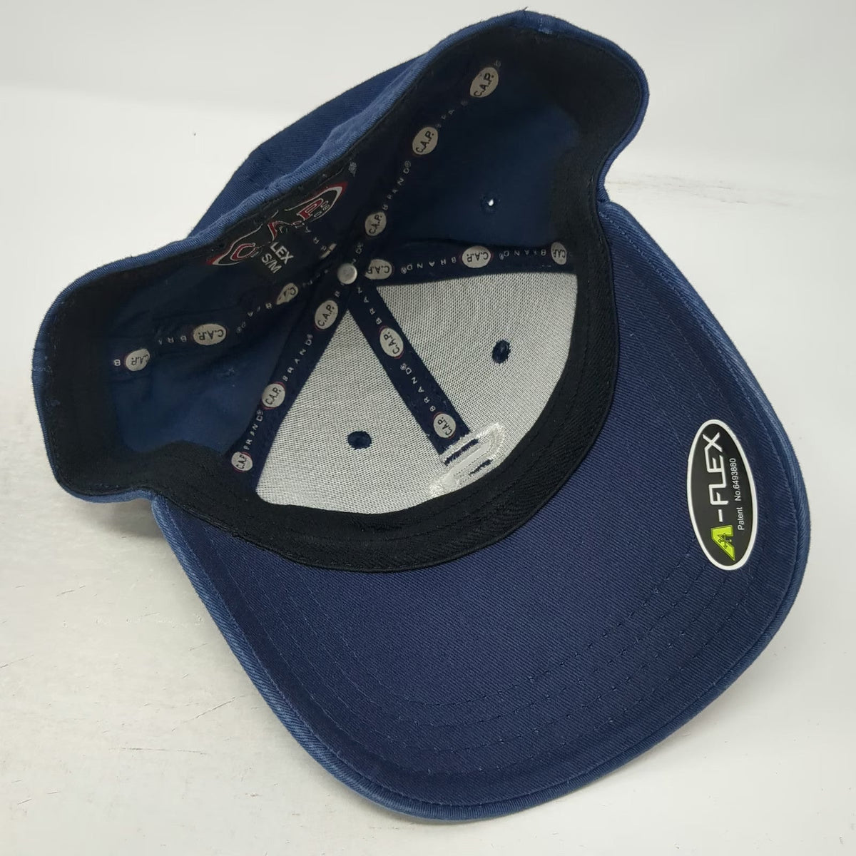 C.A.P. Brands Baseball Cap Blue M Cumberland Perry AVTS Stretch Fit Hat Logo CP