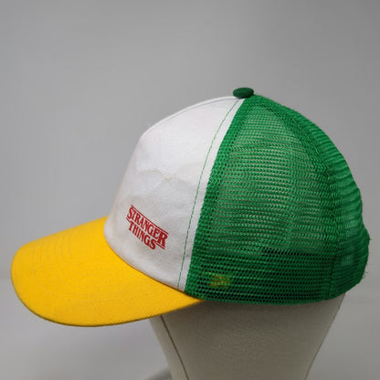 Netflix Stranger Things Trucker Hat White Green Yellow One Size Mesh Snapback