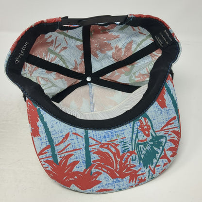 Brixton 5 Panel Blue Hat One Size Tropical Hula Girl Palm Tree Rope Nylon Print