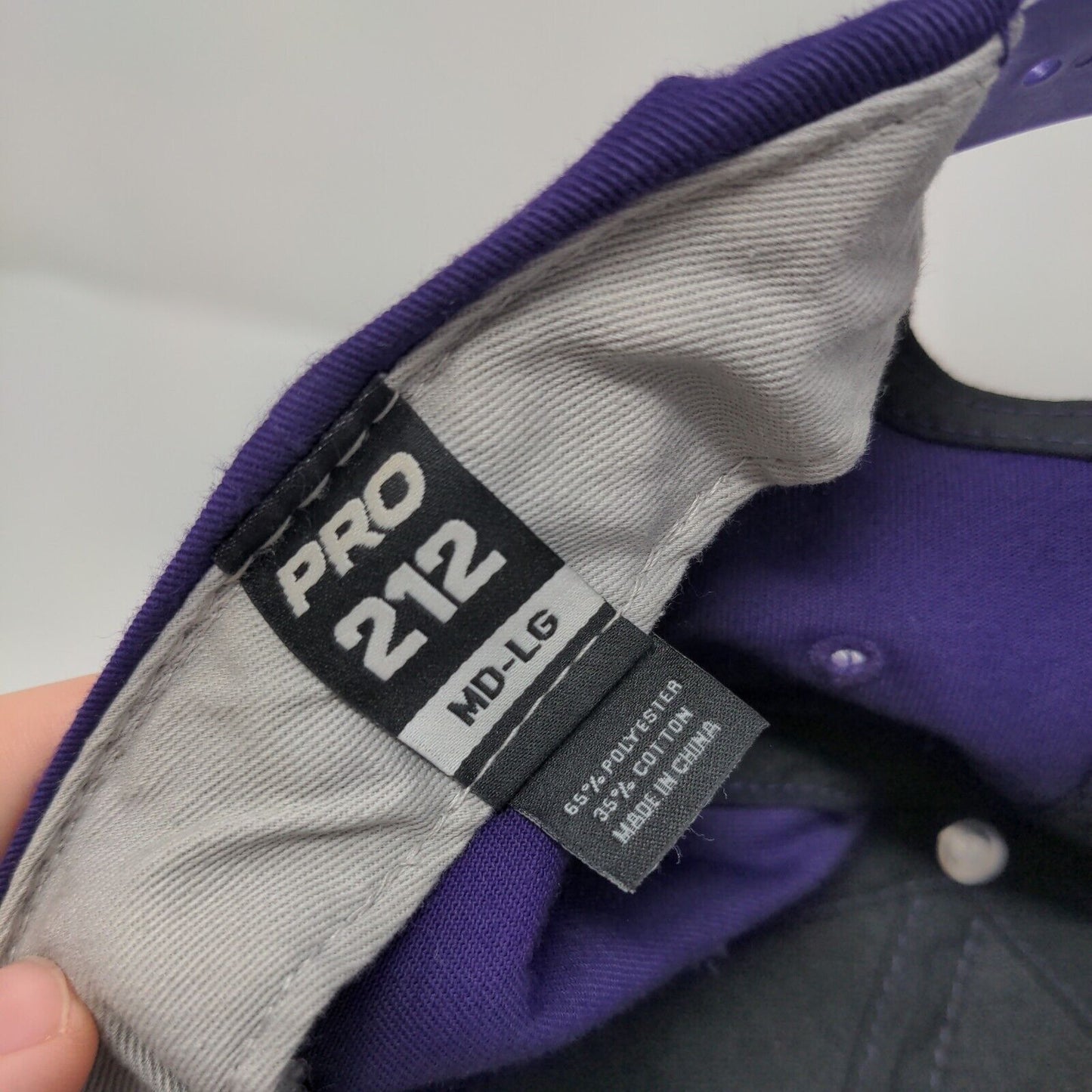 WV Snapback Hat Purple M/L Solid Adjustable Embroidered Richardson