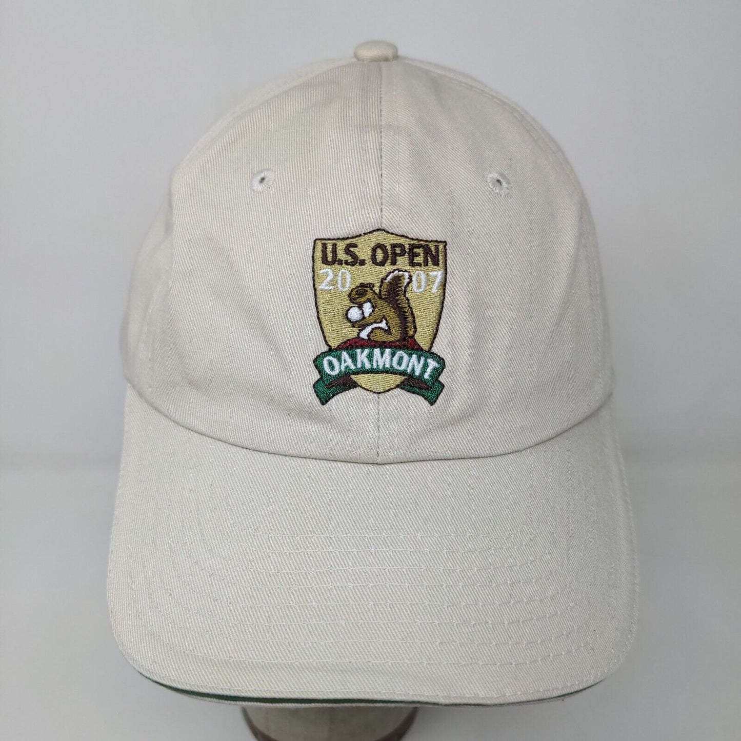 USGA Men's Slideback Hat Tan Adjustable U.S. Open 2007 Oakmont Embroidered Logo