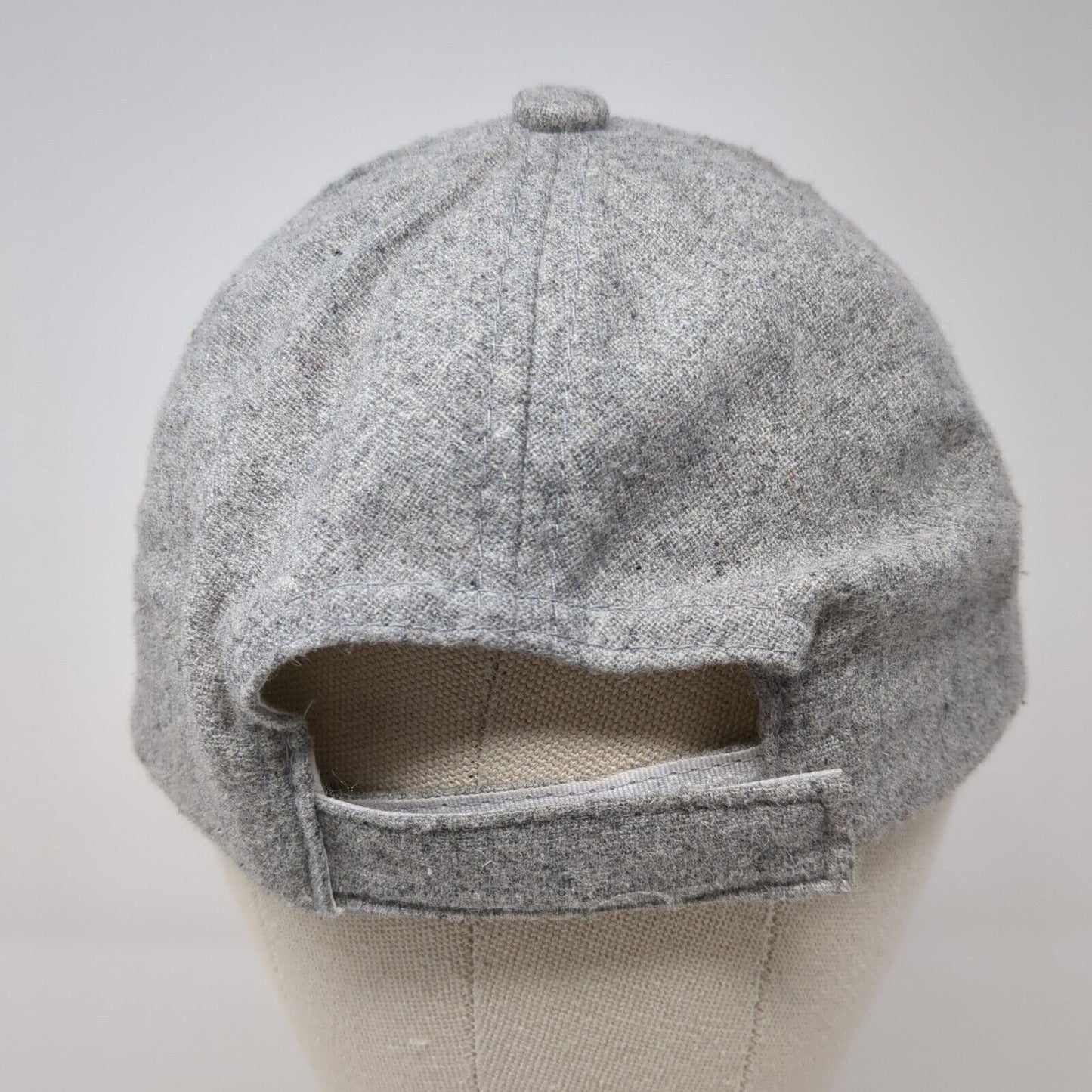 Unbranded Strapback Hat Gray One Size Adjustable 6 Panel Blank Wool