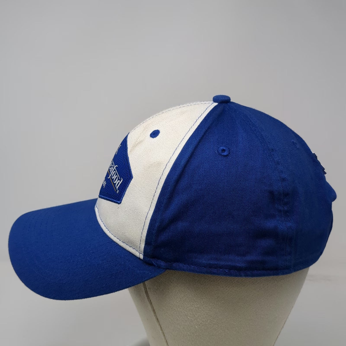 Pacific Seafood Blue White Baseball Cap OSFM Fish Logo Strapback Hat Est 1941