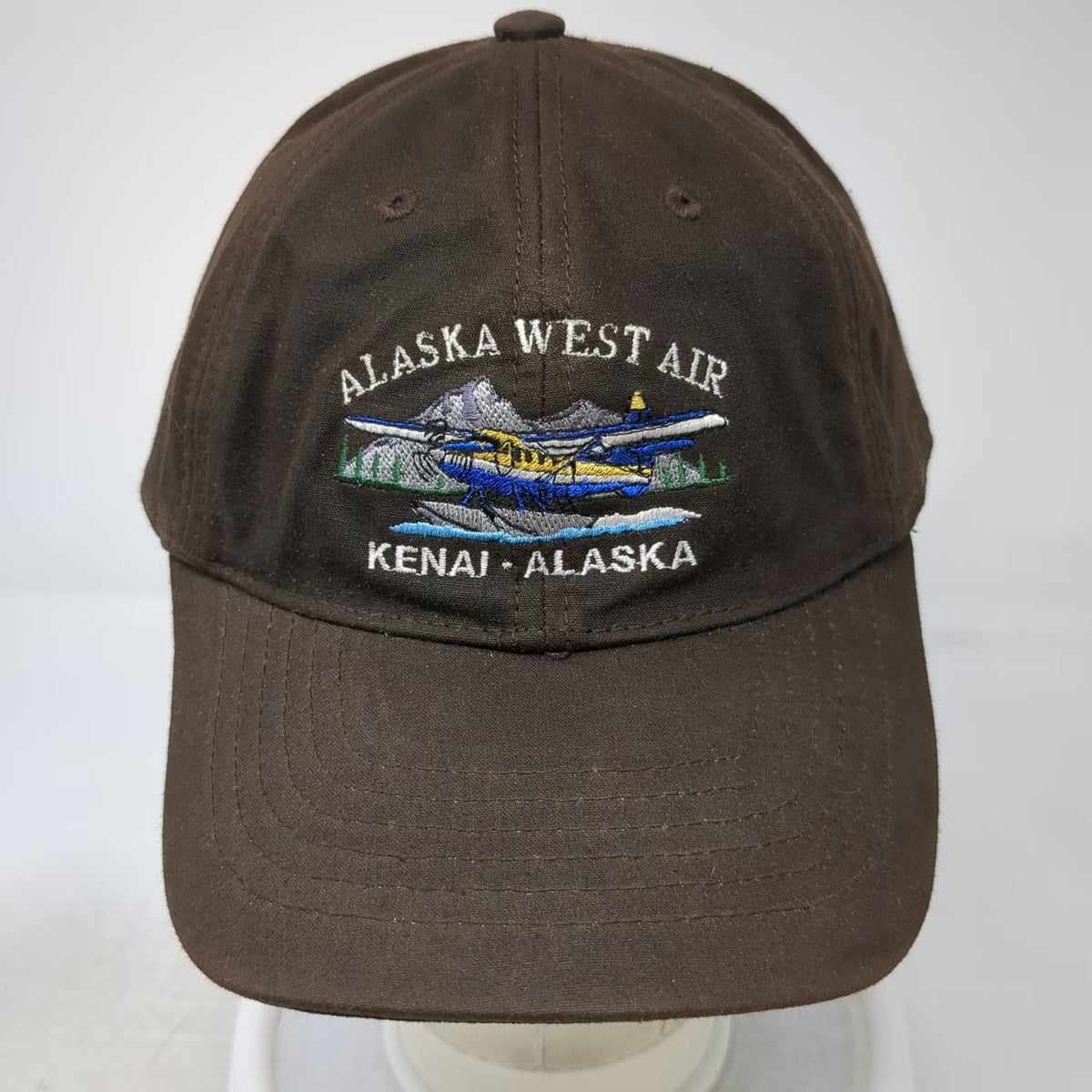 Drift Creek Outdoors Brown Baseball Oilskin Hat Alaska West Air Seaplane Kenai