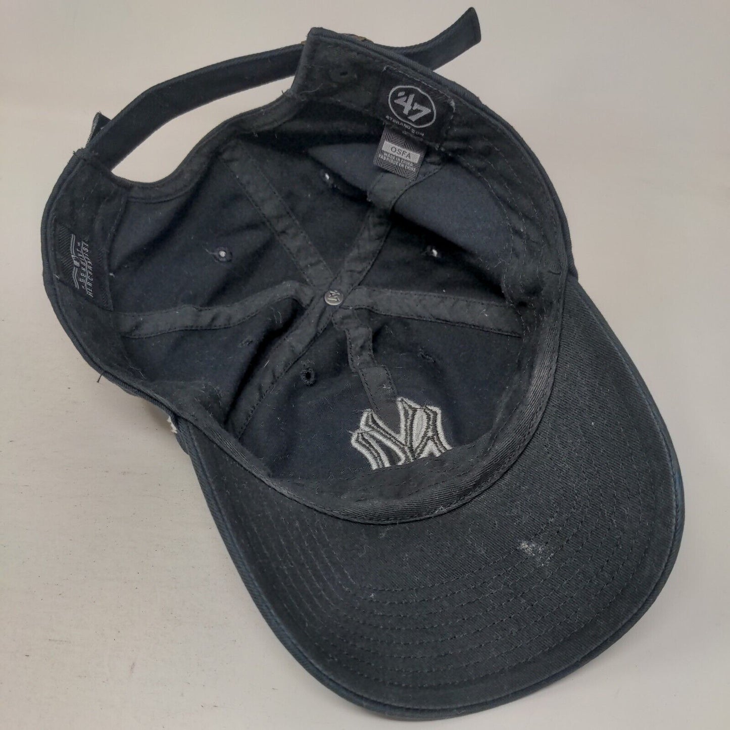 New York Yankees Slideback Hat Black OSFA Embroidered Logo MLB '47 Brand