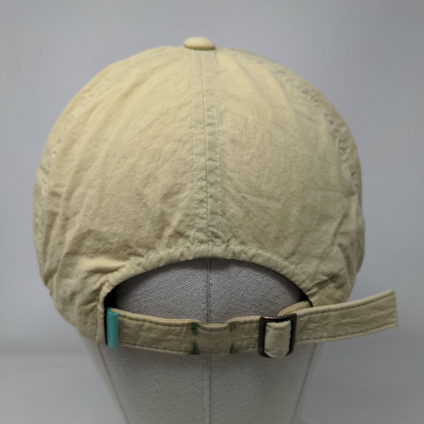 VISSLA Slideback Hat Tan One Size Adjustable Embroidered Vented Holes 6 Panel