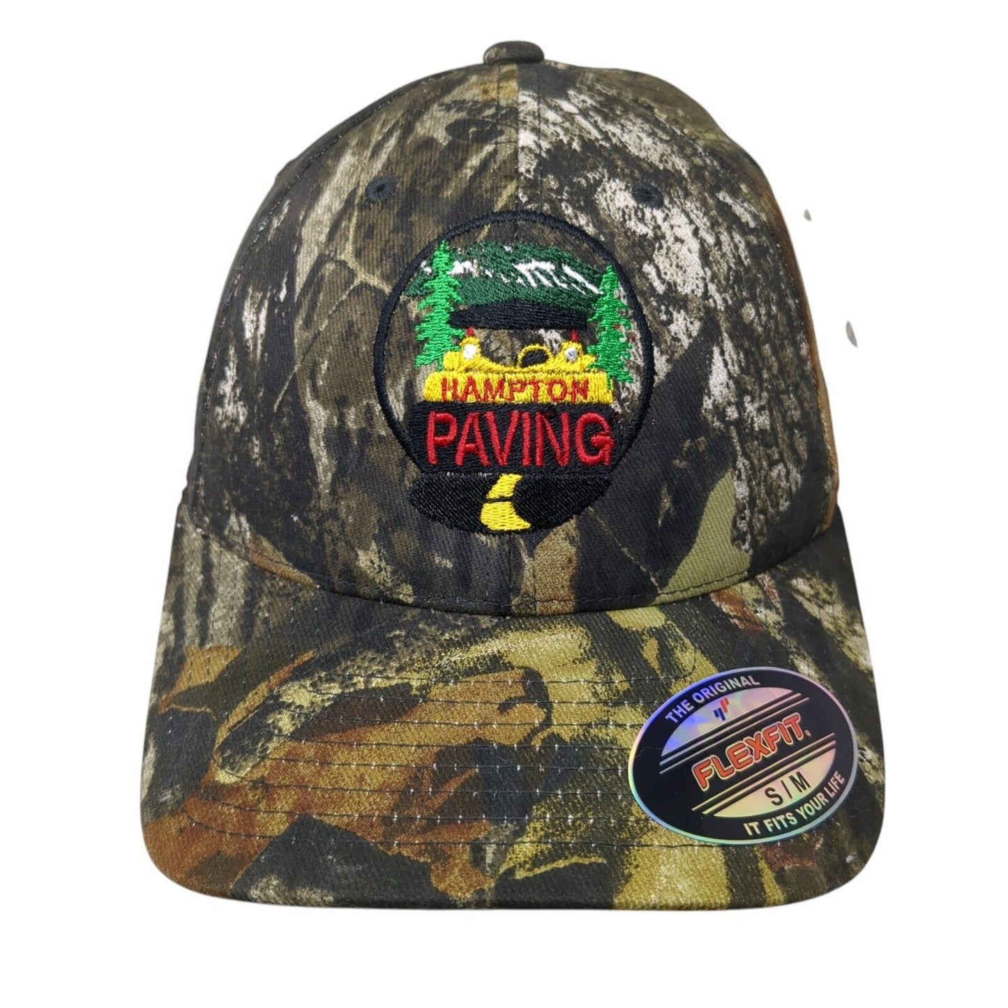 Hampton Paving Fitted Hat S-M Embroidered Flexfit Mossy Oak W/Tags
