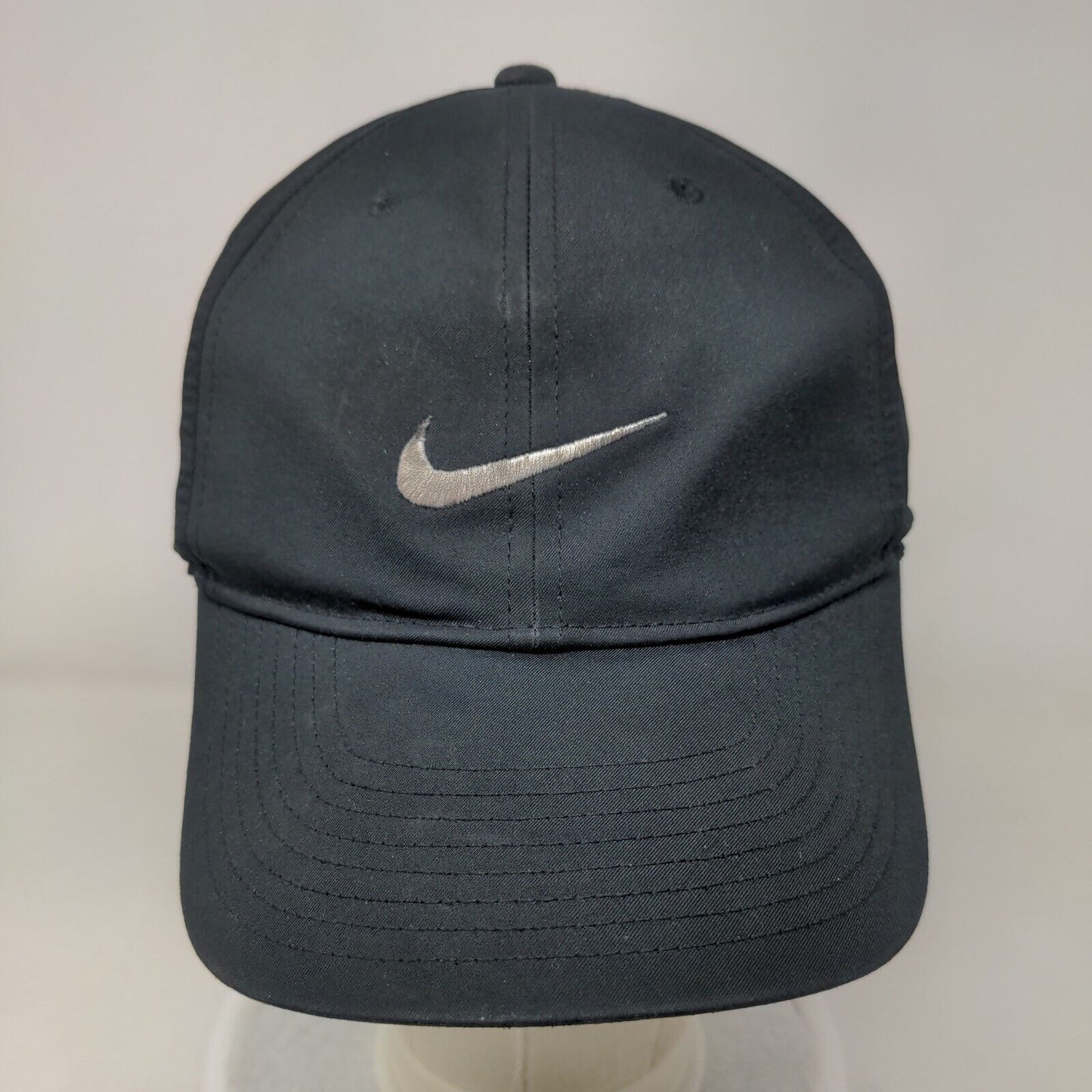 Nike Swoosh Slideback Hat Black Large/XL Embroidered Club Cap Dri-Fit