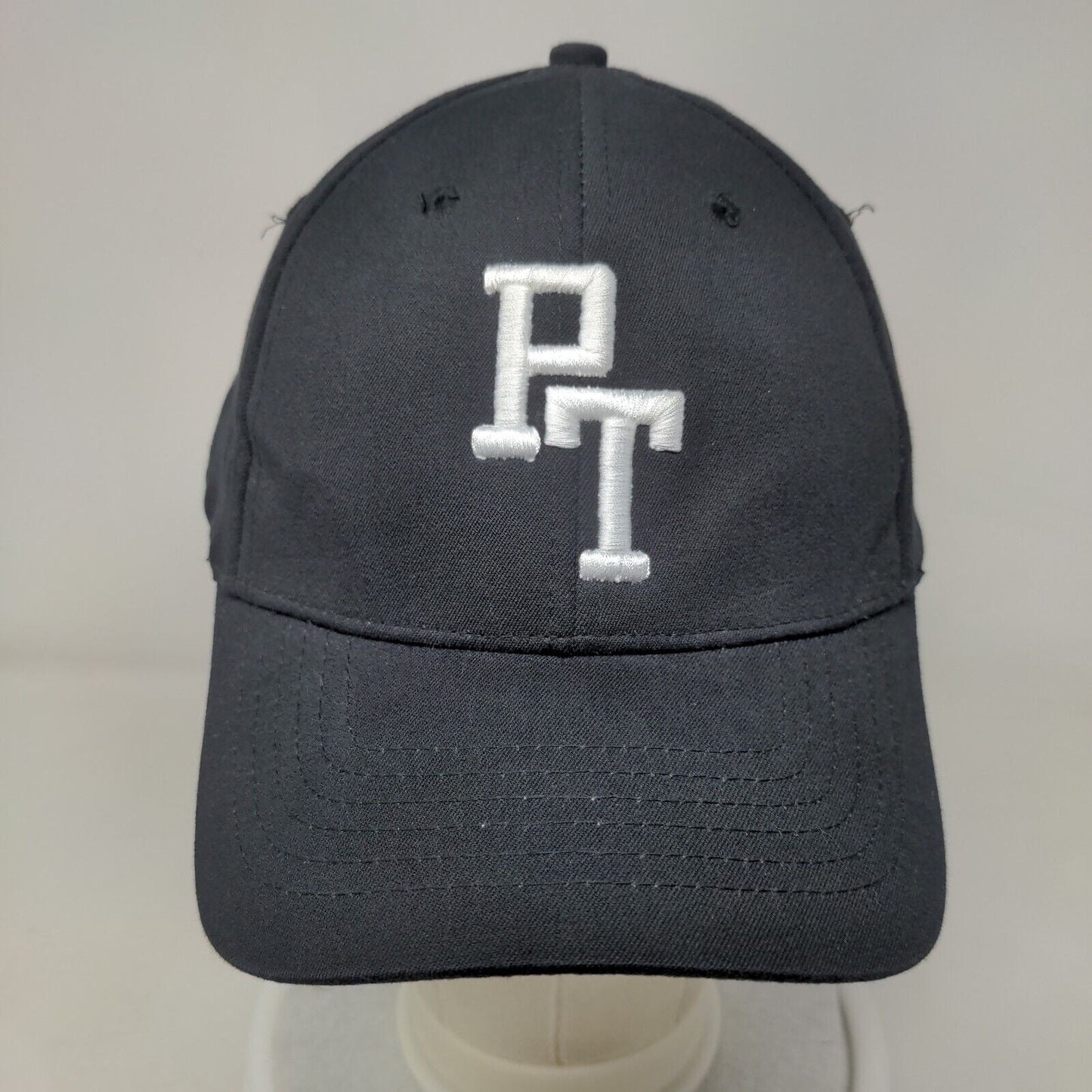 PT Poker Fitted Hat Black L/XL Embroidered 6 Panel NU-Fit Patent by KC Caps