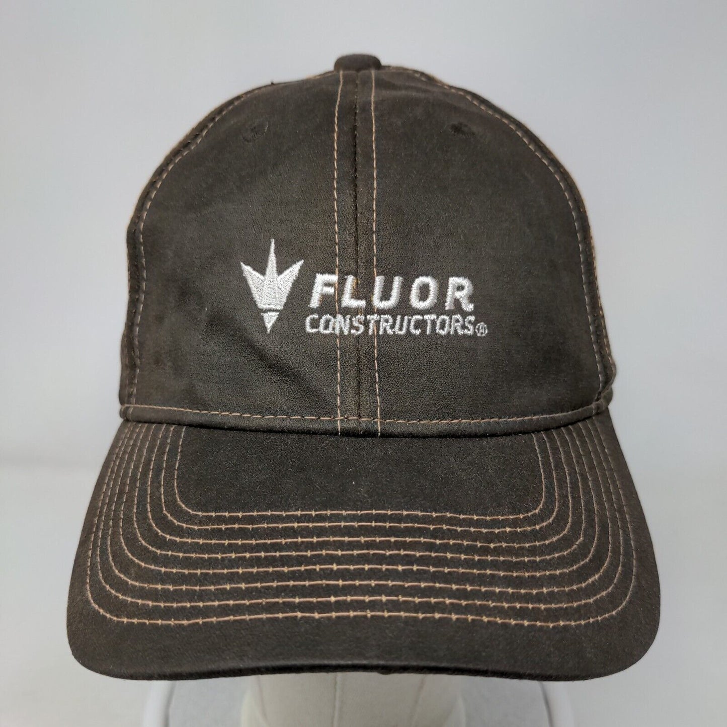 Fluor Strapback Hat Brown One Size Embroidered Full Fit Made in Canada