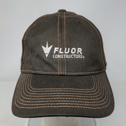 Fluor Strapback Hat Brown One Size Embroidered Full Fit Made in Canada