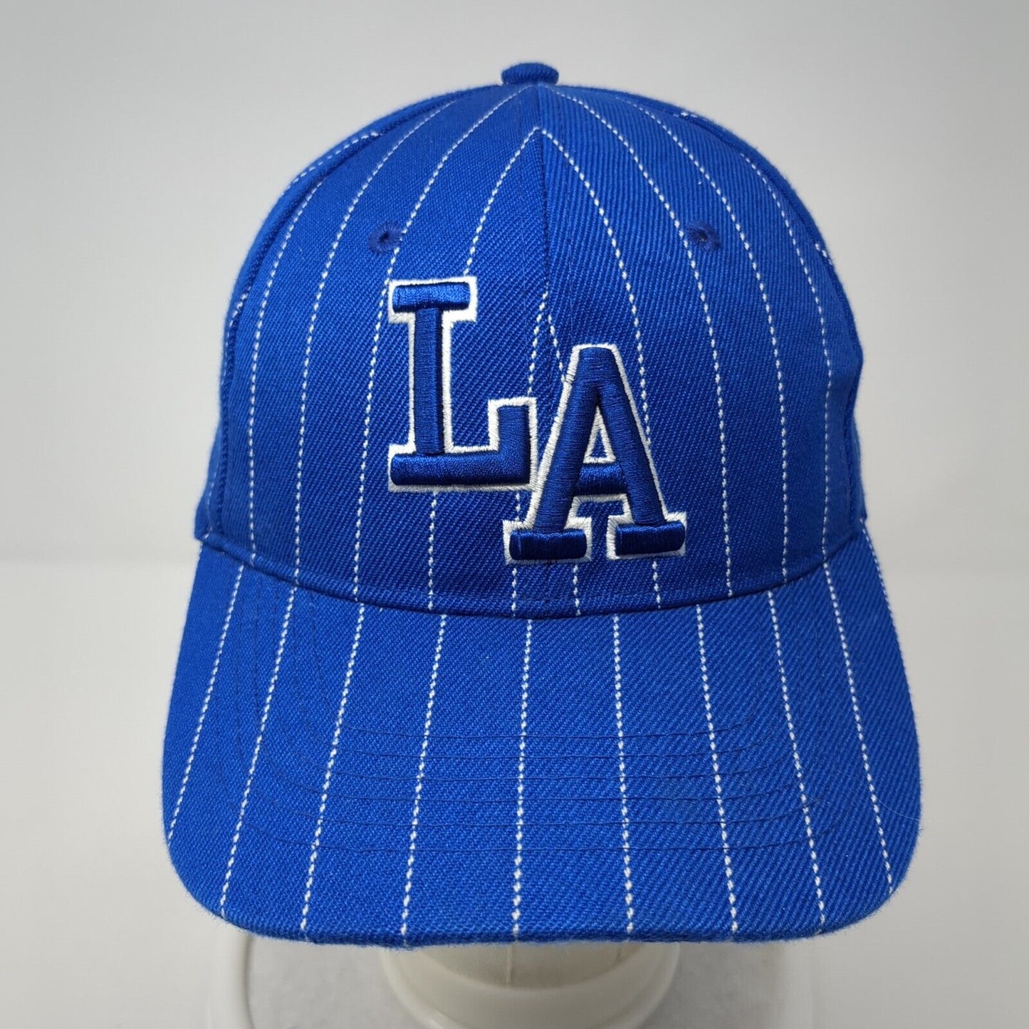 LA Los Angeles Strapback Hat Blue One Size Adjustable Embroidered 6 Panel
