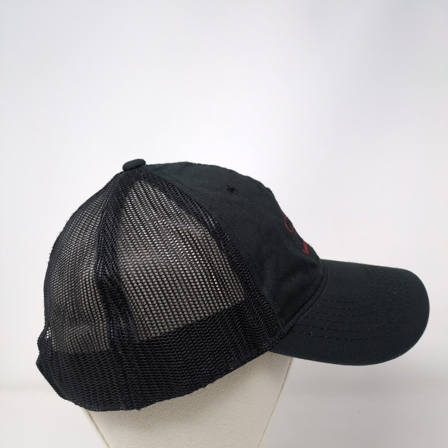 Panda Embroidery Strapback Mesh Back Trucker Hat Black OSFM Outdoor Cap
