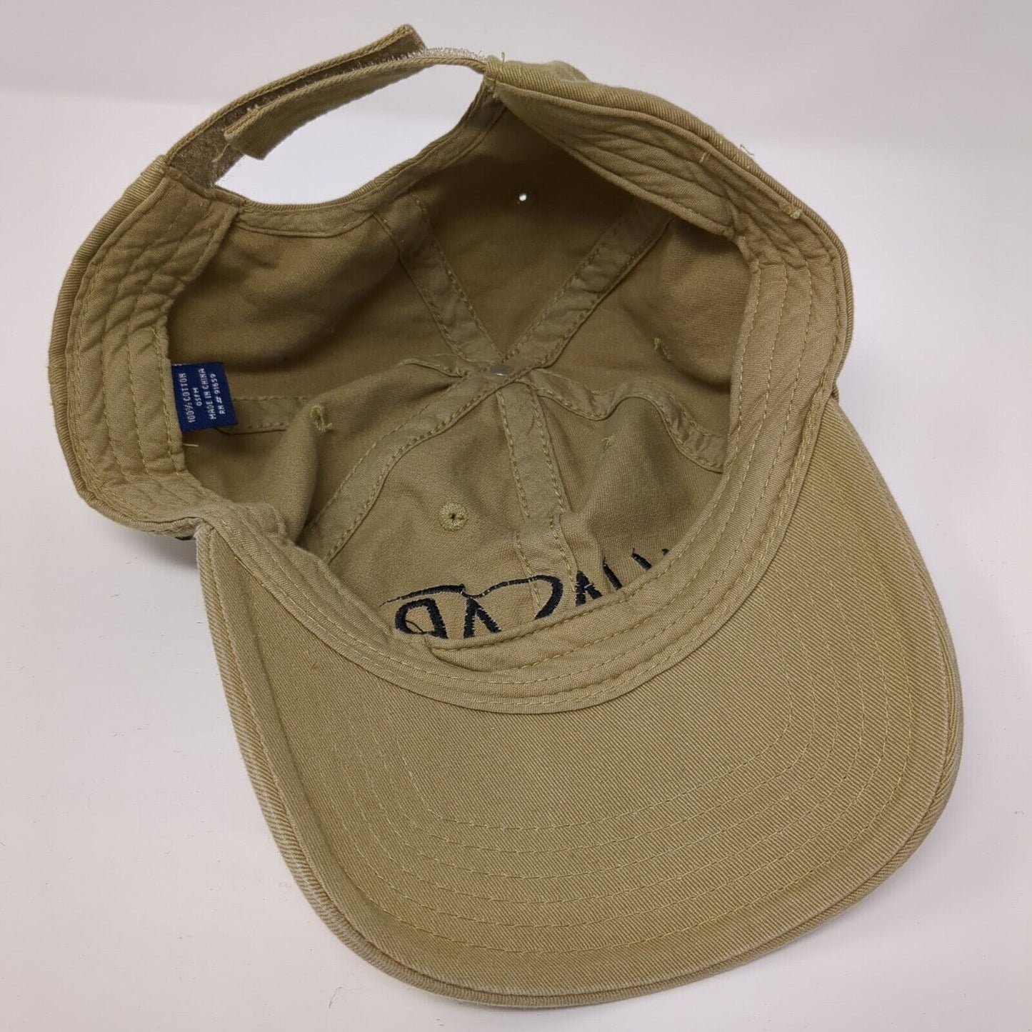 NJASAP SU Strapback Hat Tan One Size Adjustable Embroidered 6 Panel Cotton