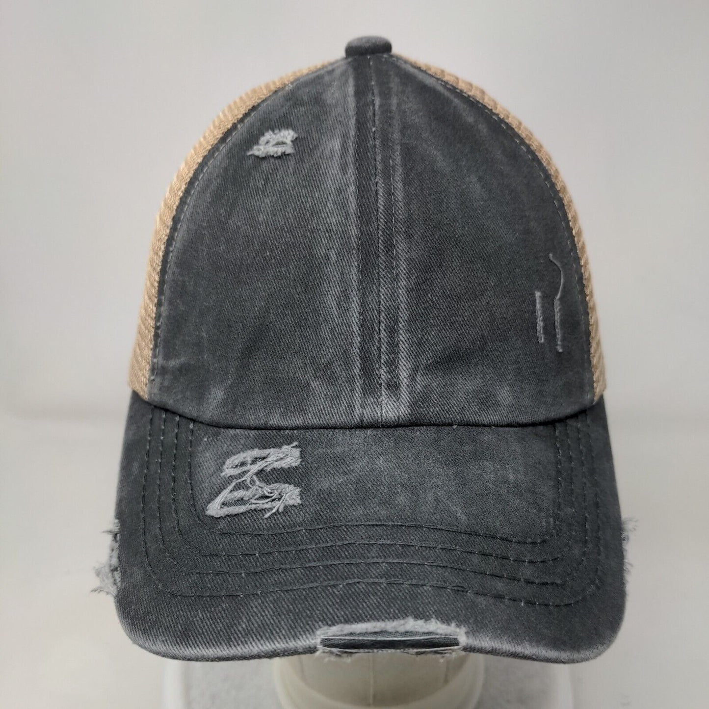 C.C Exclusives Strapback Trucker Hat Ponytail Multi One Size Mesh Back