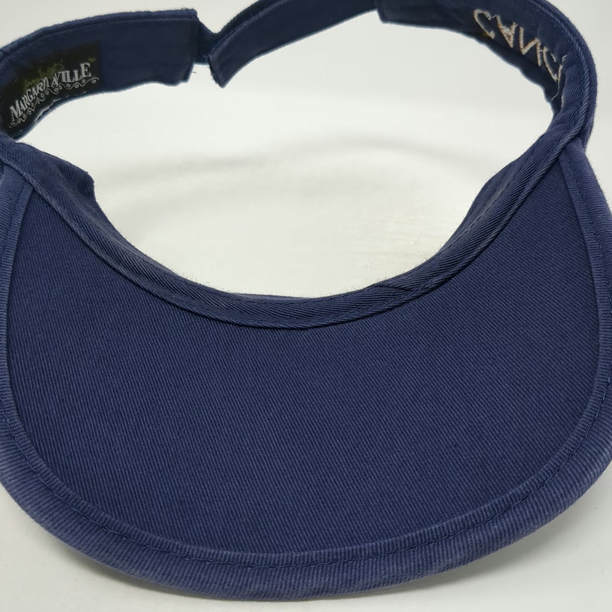 Margaritaville Visor Blue One Size Cancun Chill 1977 Woven Straw Brim Palm Hat