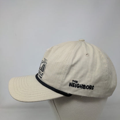 Cold Cocktails Snaoback Hat Tan One Size Adjustable Rope Vented Holes Cotton