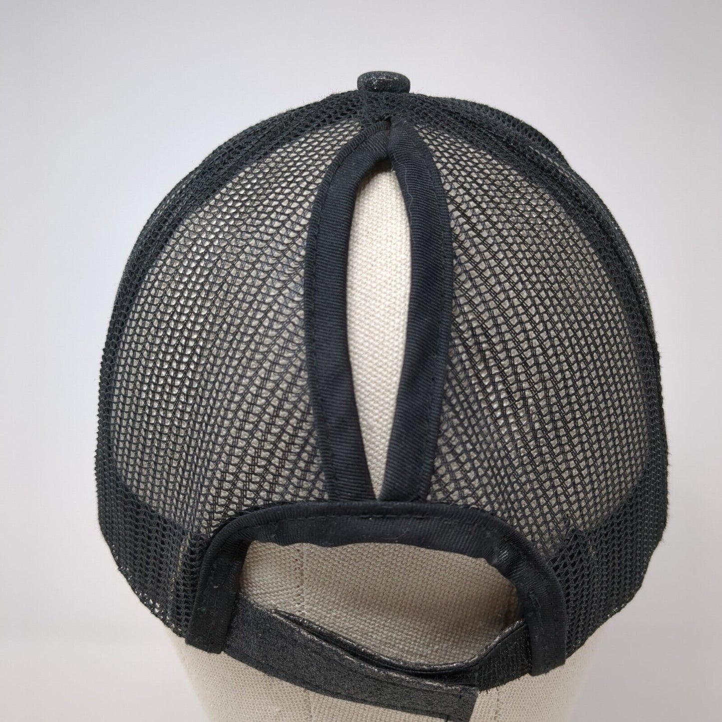 Unbranded Strapback Mesh Back Trucker Hat Ponytail Gray One Size Sparkly