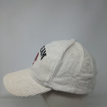 Jim Beam Slideback Hat Cream One Size Corduroy Embroidered 6 Panel