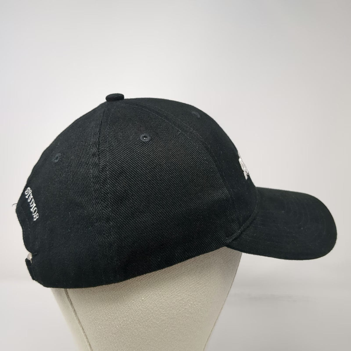 Warner Bros Studios Actor Logo Baseball Cap Black One Size Hat Slideback Buckle