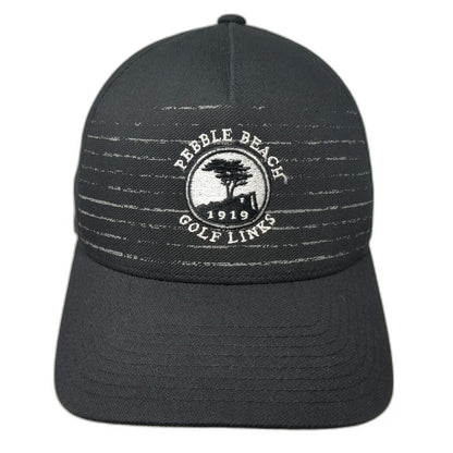 TravisMathew 5 Panel Black One Size Pebble Beach Golf Links Snapback Hat Stripes