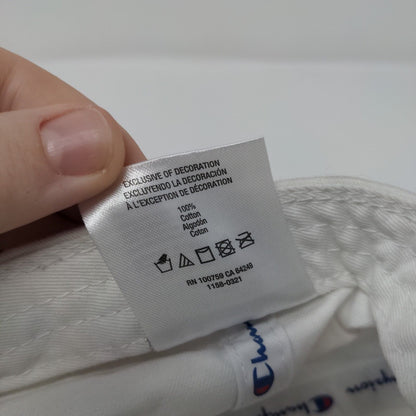 Champion Slideback Hat White OSFA Adjustable Embroidered C Logo