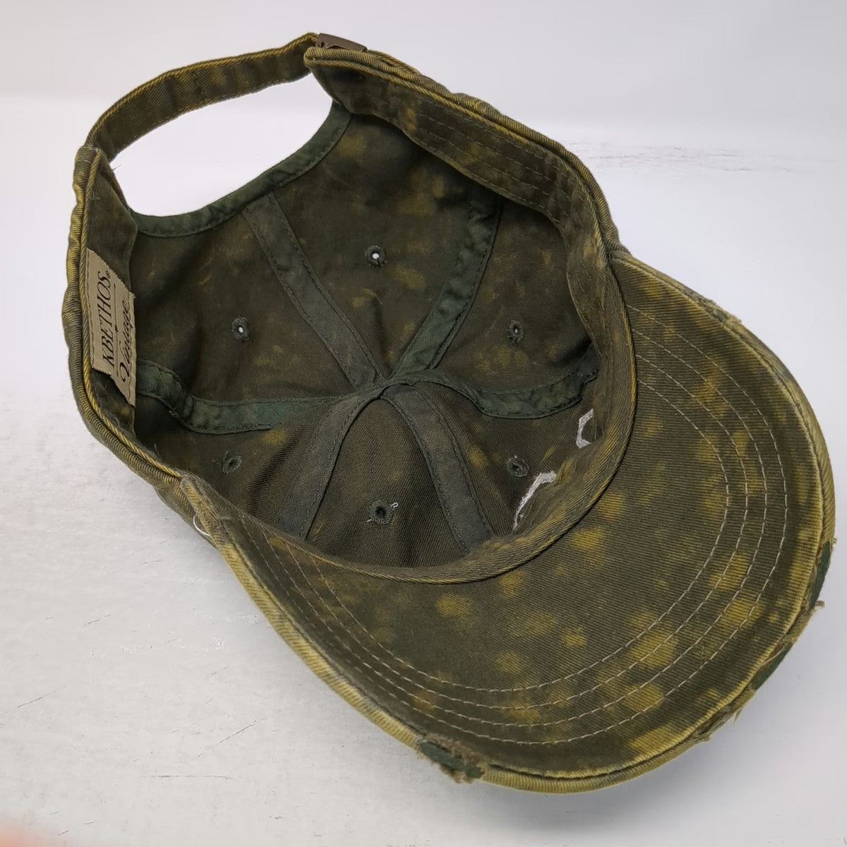 KBETHOS Baseball Cap Green One Size Distressed Army Cotton Slideback Hat