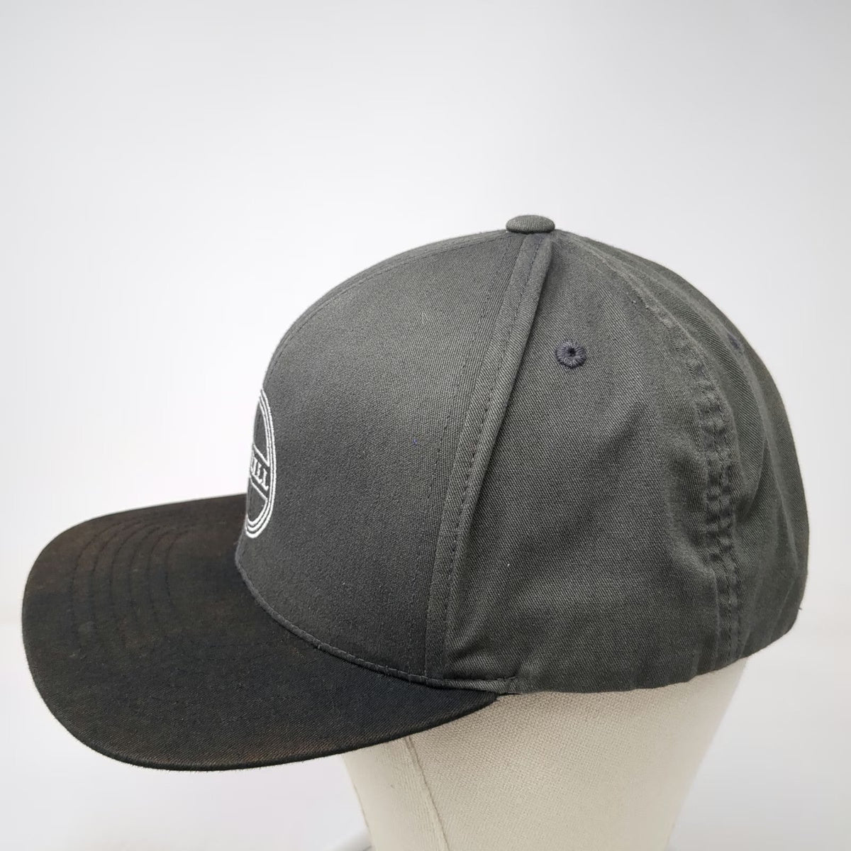 O'Neill Snapback Gray Black Hat One Size Embroidered Logo Two Tone Flat Brim