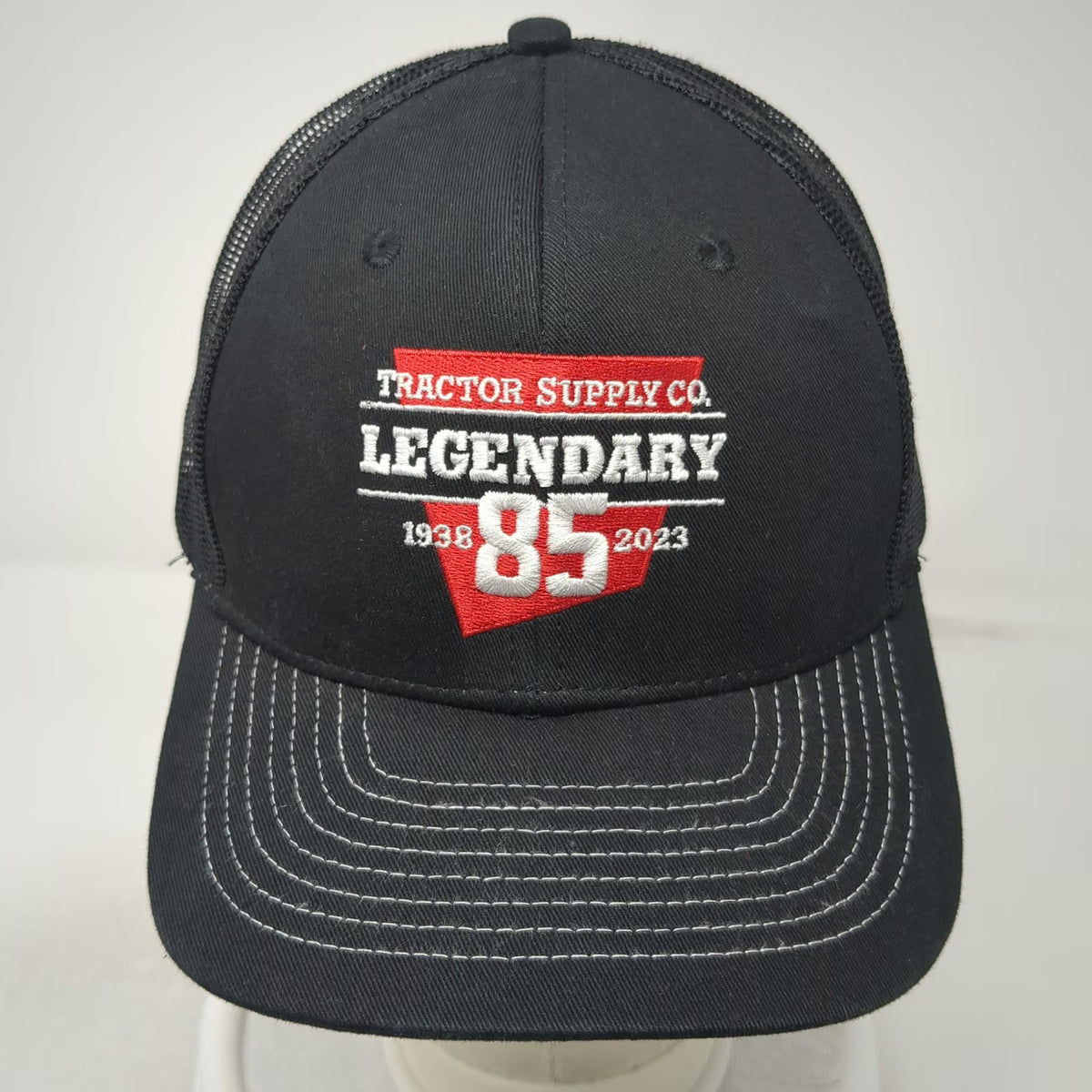 Black Trucker Hat One Size Tractor Supply Co 85th Anniversary Mesh Snapback