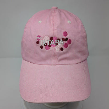 Ixtapa Strapback Hat Pink OSFA Adjustable Embroidered Solid 6 Panel