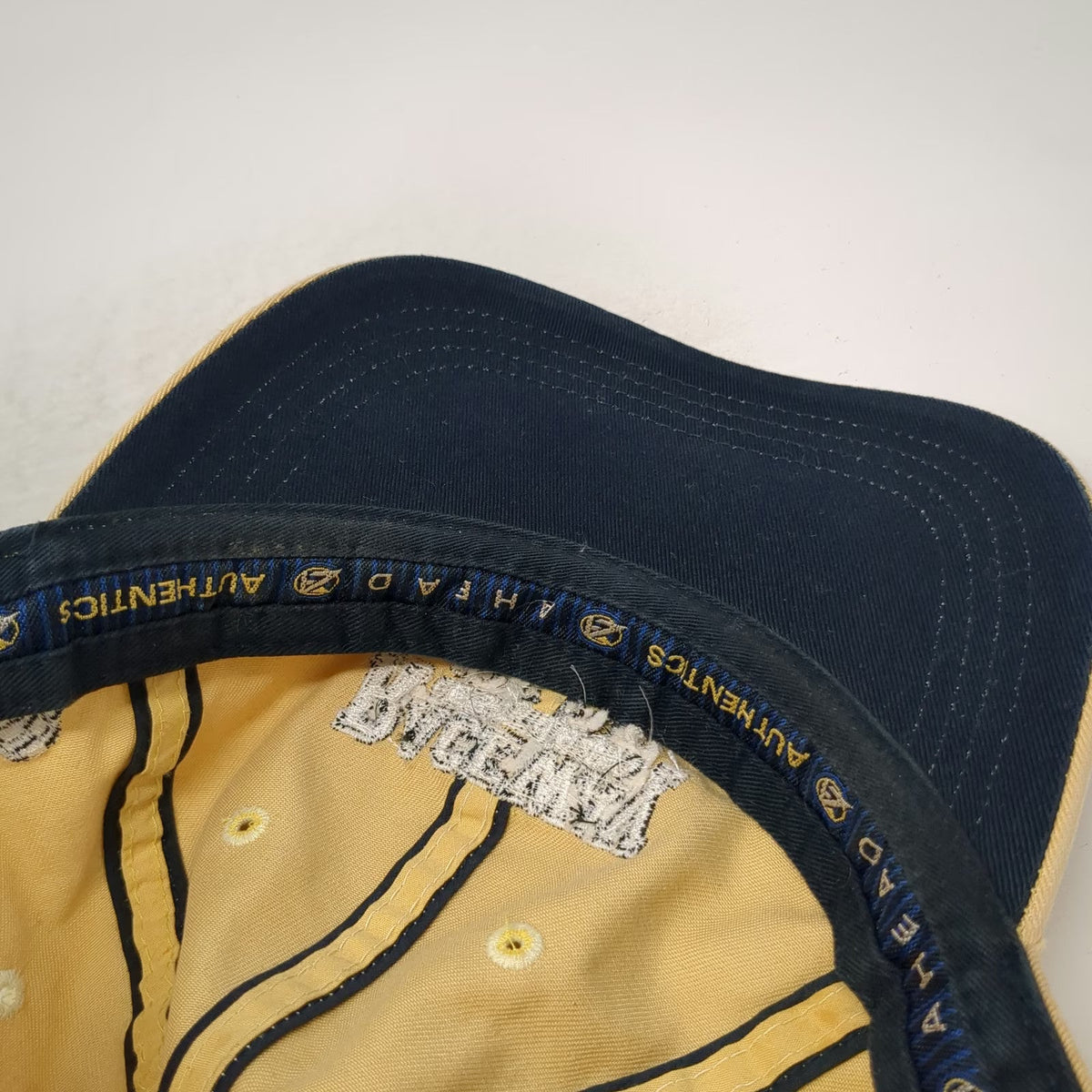 Ahead Baseball Cap Yellow One Size Raceway Golf Club Slideback Crossed Flags hat
