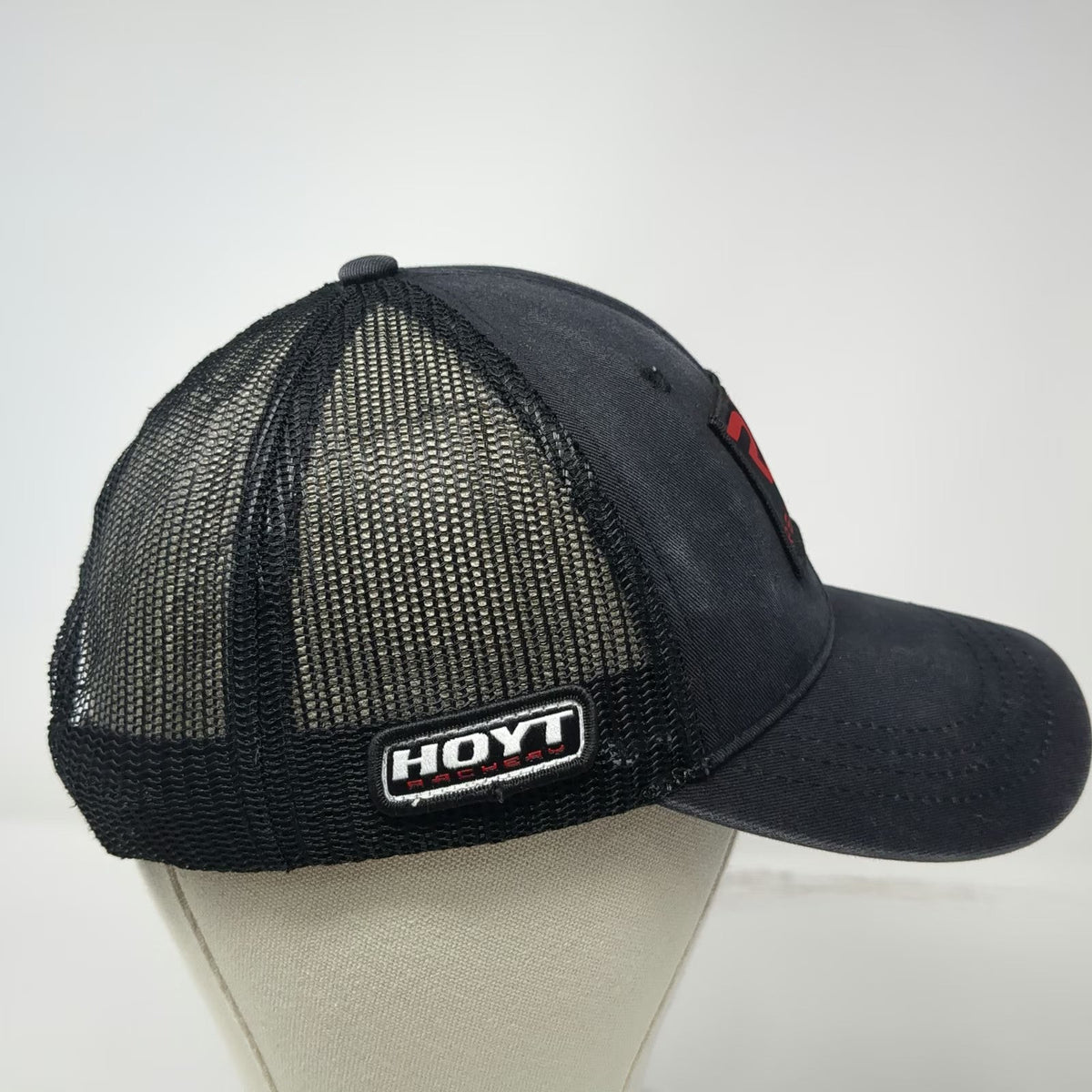 Hoyt Archery REDWRX Trucker Hat Black Red One Size Snapback Mesh Patch Hunting
