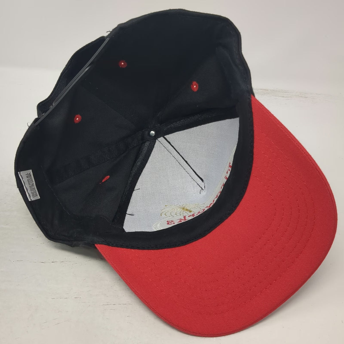 Fireworks America 5 Panel Snapback Hat Black Red One Size Embroidered Logo