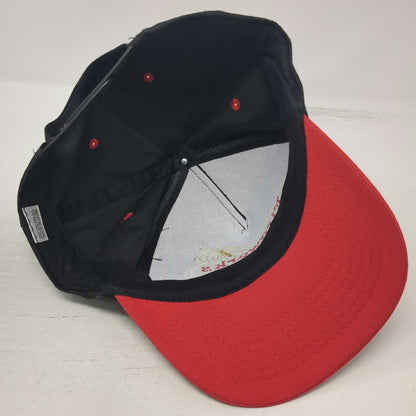 Fireworks America 5 Panel Snapback Hat Black Red One Size Embroidered Logo